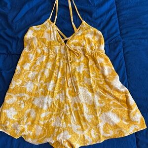 Anthropologie, SX, Yellow, Printed, Skort Dress